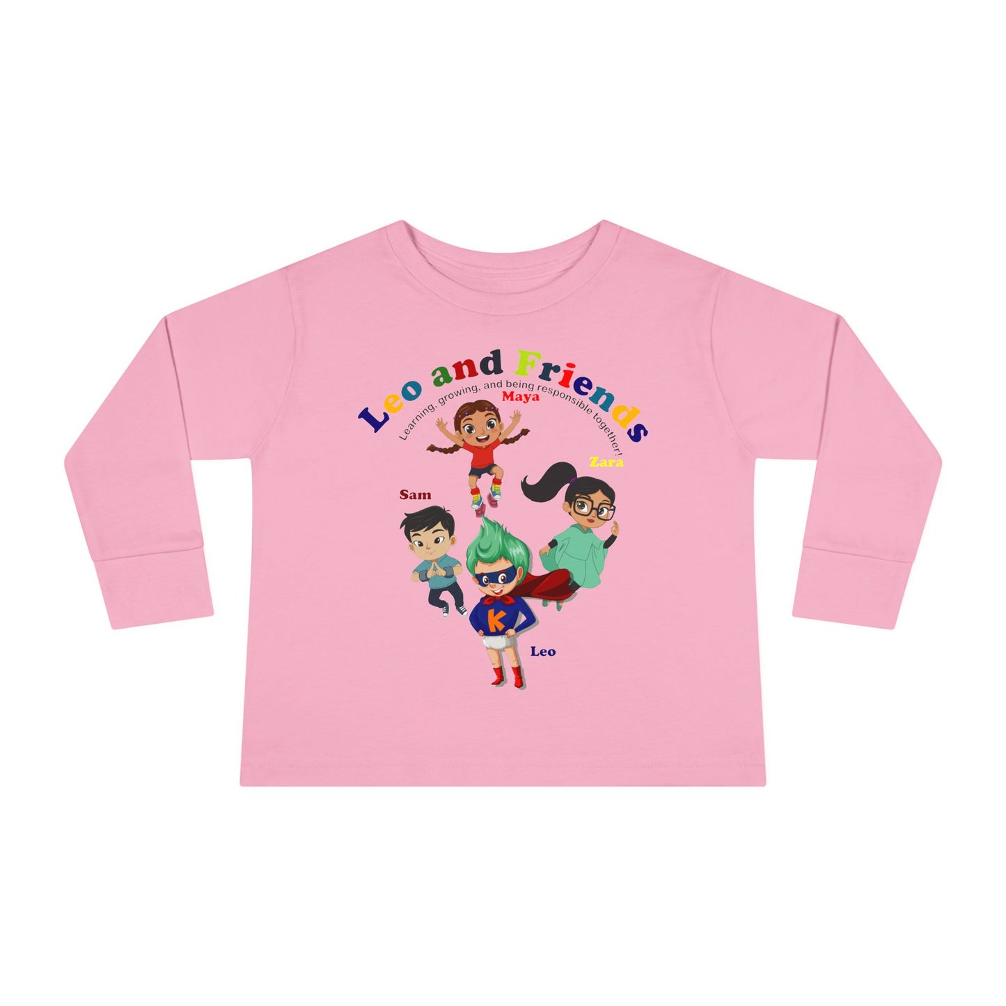 Toddler Long Sleeve Tee - Leo & Friends - Learning and growing - [[{"value":"Wonderwear Kid"}]]