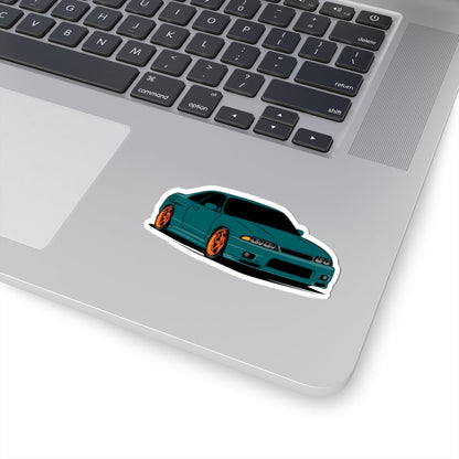 Kiss-Cut Stickers - Green Car Fastback Printify