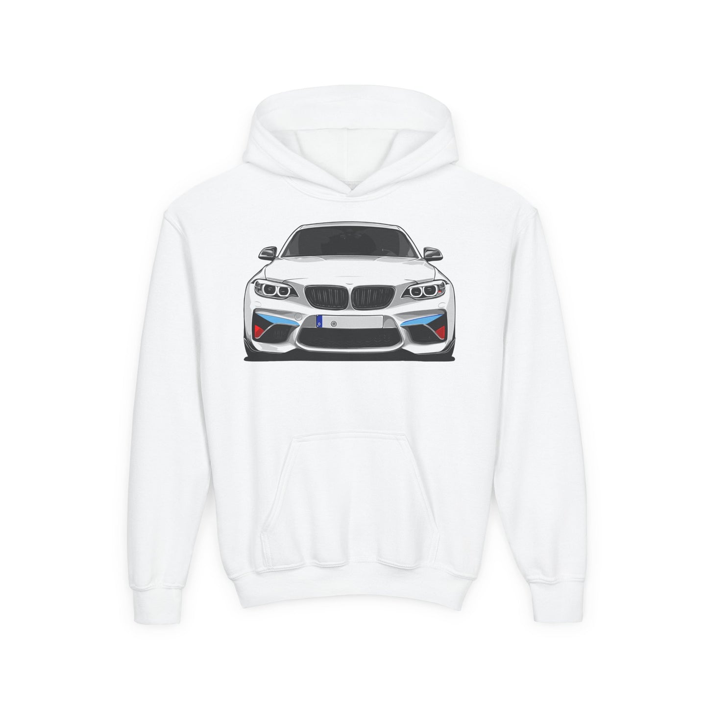 Youth Heavy Blend Hooded Sweatshirt - White sports car