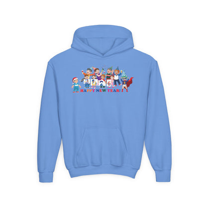 Youth Heavy Blend Hooded Sweatshirt - Happy new year from super kiddo - [[{"value":"Wonderwear Kid"}]]