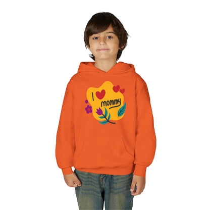 Youth Heavy Blend Hooded Sweatshirt - I love you mommy Printify