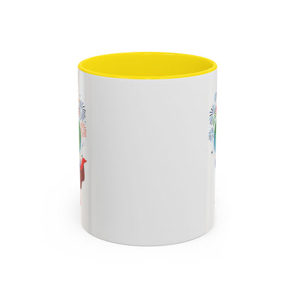 Accent Coffee Mug - Super kiddo holding globe - [[{"value":"Wonderwear Kid"}]]