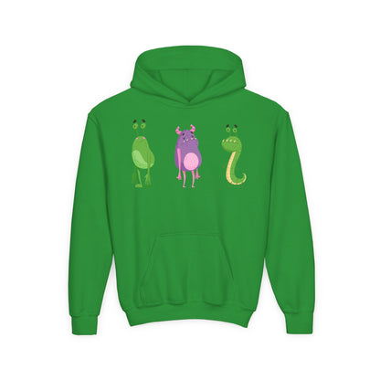 Youth Heavy Blend Hooded Sweatshirt -  Baby monsters Printify