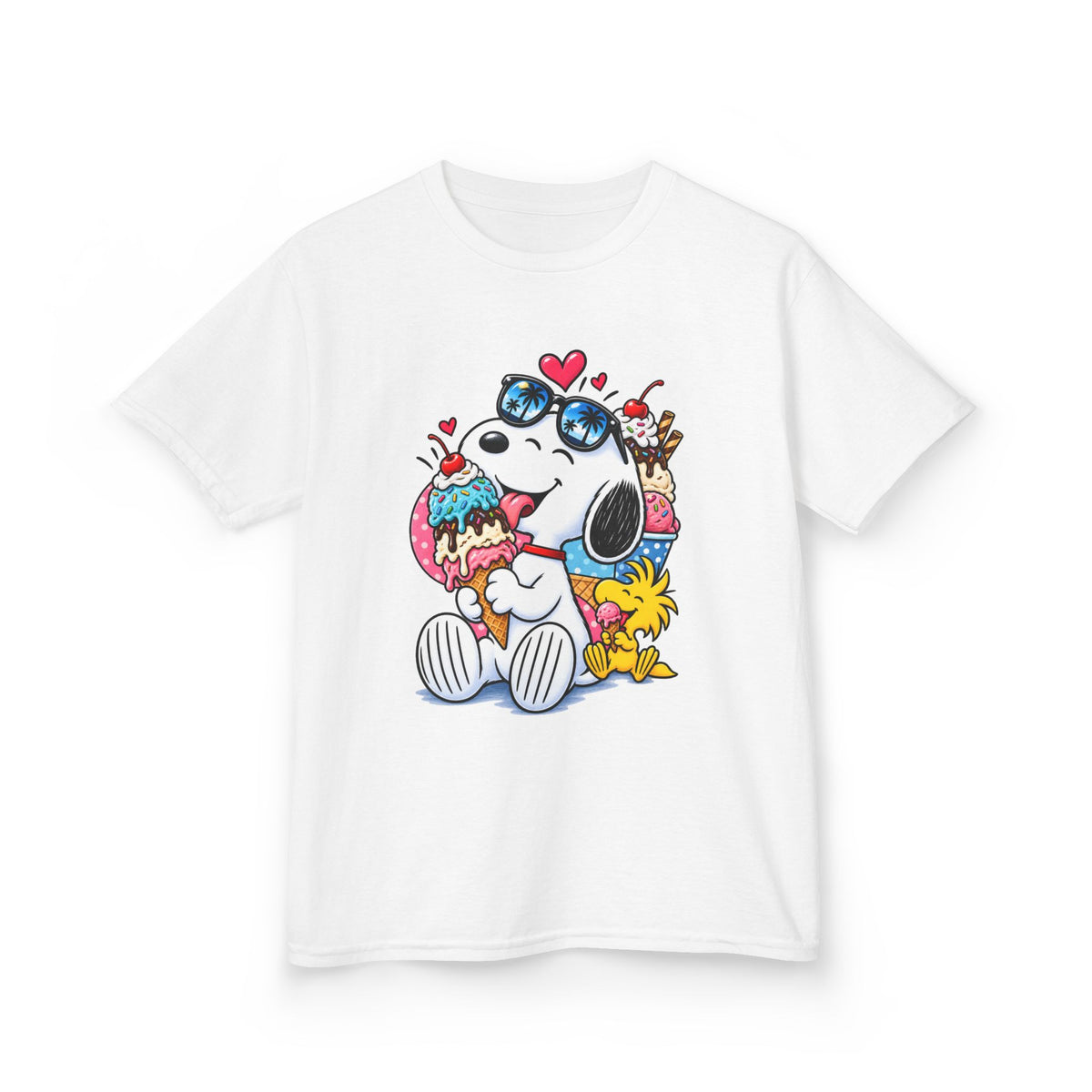Kids Heavy Cotton™ Tee - Snoopy and Woodstock’s Ice Cream Day