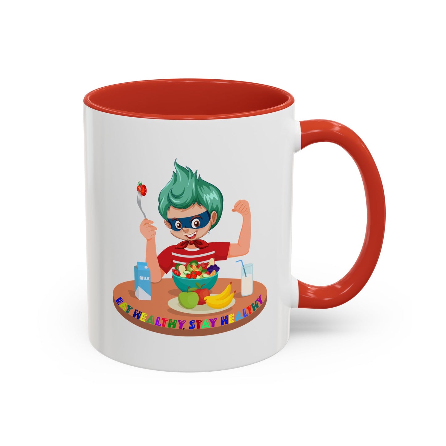 Accent Coffee Mug - super kiddo eating healthy food