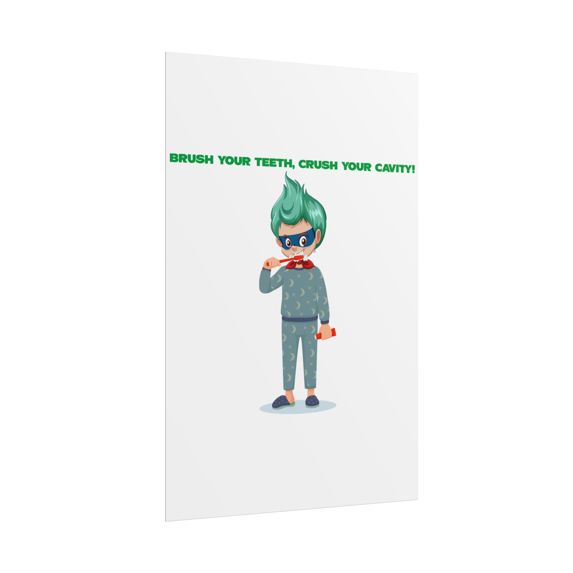 Rolled Posters - Super kiddo brushing teeth - [[{"value":"Wonderwear Kid"}]]
