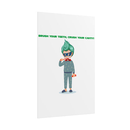 Rolled Posters - Super kiddo brushing teeth - [[{"value":"Wonderwear Kid"}]]