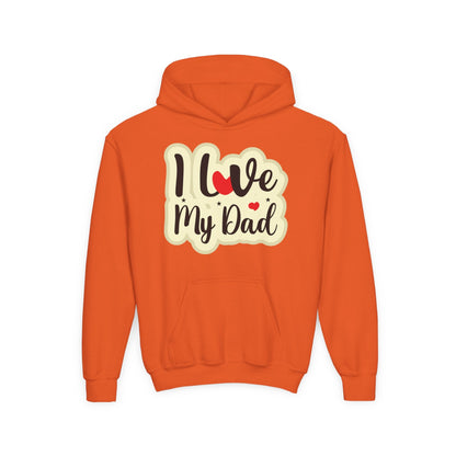 Youth Heavy Blend Hooded Sweatshirt - i love my dad Printify