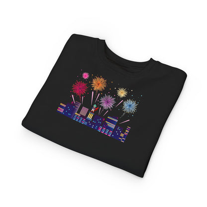Toddler Sweatshirt - Super kiddo with fireworks - [[{"value":"Wonderwear Kid"}]]
