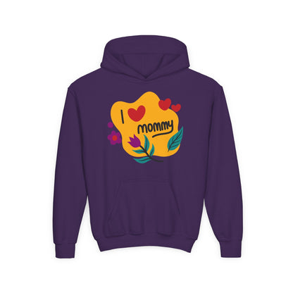 Youth Heavy Blend Hooded Sweatshirt - I love you mommy Printify