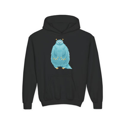 Youth Heavy Blend Hooded Sweatshirt - Blue monster Printify