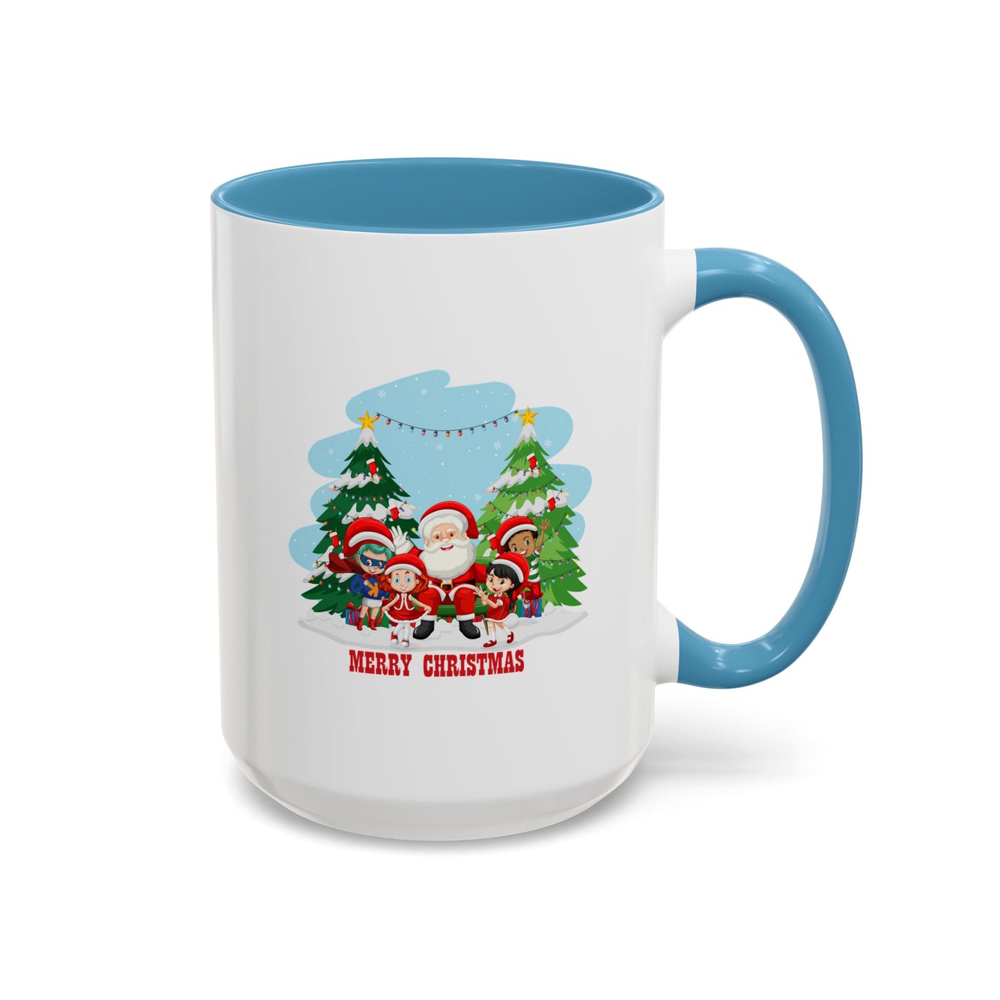 Accent Coffee Mug - Super kiddo with santa claus Merry christmas