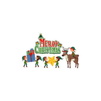 Christmas Kiss-Cut Vinyl Decals – Merry christmas and reindeer - [[{"value":"Wonderwear Kid"}]]