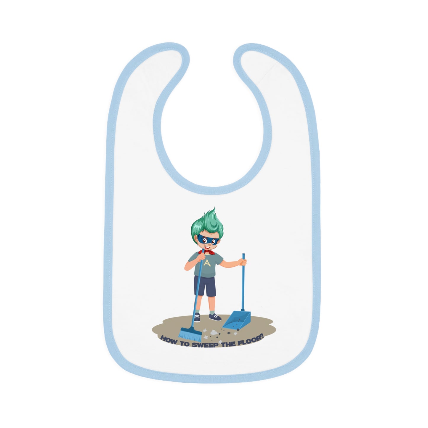 Baby Bib - Super kiddo sweeping floor