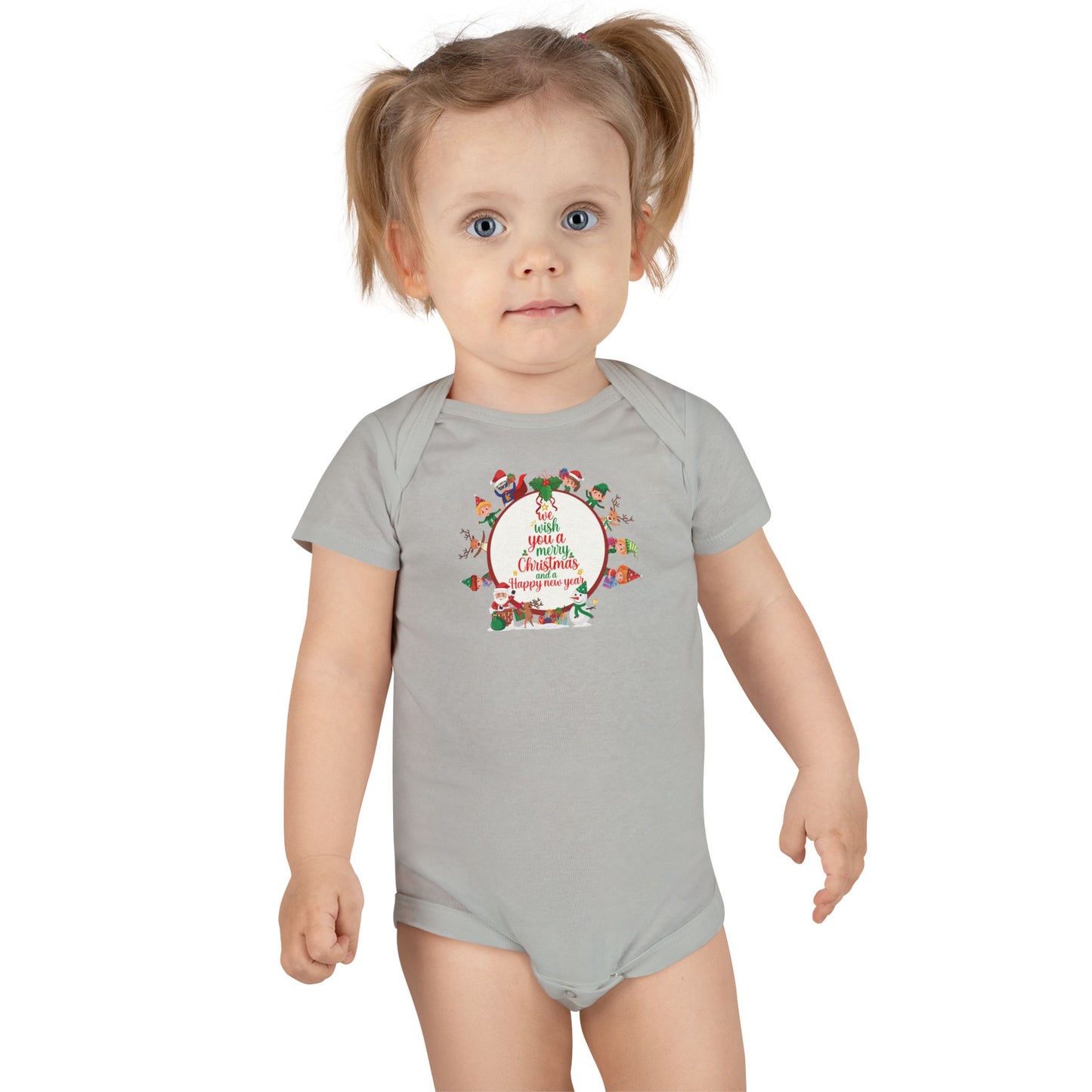 Baby Short Sleeve Onesie - We wish you a merry christmas