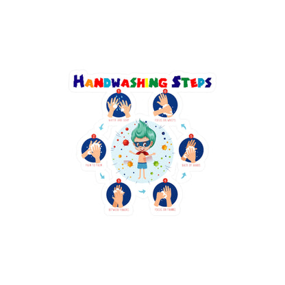 Halloween Kiss-Cut Vinyl Decals – Super kiddo how to wash hand properly - [[{"value":"Wonderwear Kid"}]]