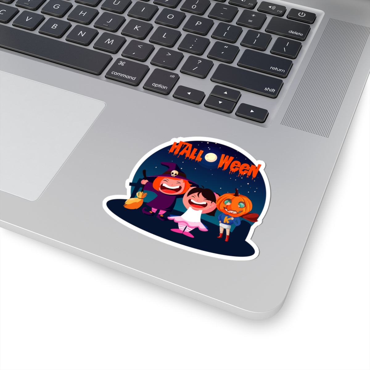 Kiss-Cut Stickers - Super kiddo wearing pumpkin - [[{"value":"Wonderwear Kid"}]]