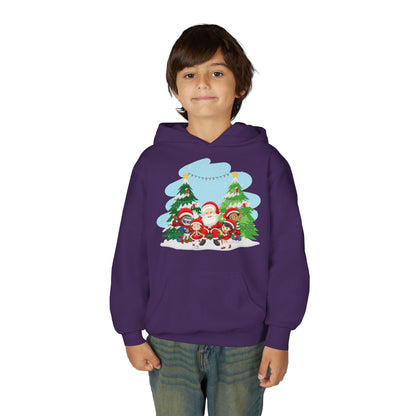 Youth Heavy Blend Hooded Sweatshirt - Super kiddo with santa claus - [[{"value":"Wonderwear Kid"}]]