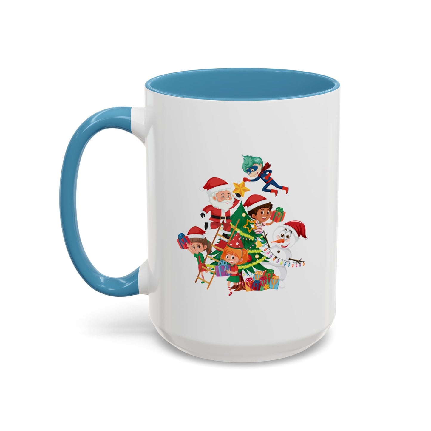 Accent Coffee Mug - Super kiddo making christmas tree