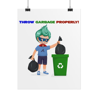 Rolled Posters - Super kiddo taking trash out - [[{"value":"Wonderwear Kid"}]]