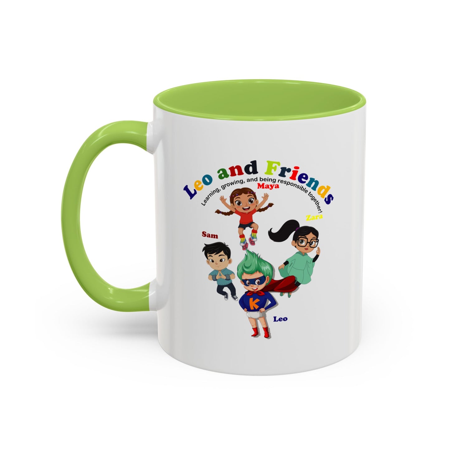 Accent Coffee Mug - Leo & Friends - Learning and growing