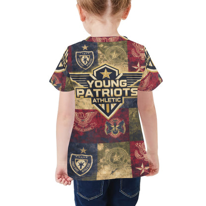 Little Kids' All Over Print Crew Neck T-Shirt - Proud to Serve - Young Patriot - Generic