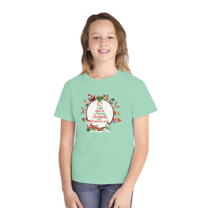 Youth Midweight Tee - We wish you a merry Christmas - [[{"value":"Wonderwear Kid"}]]