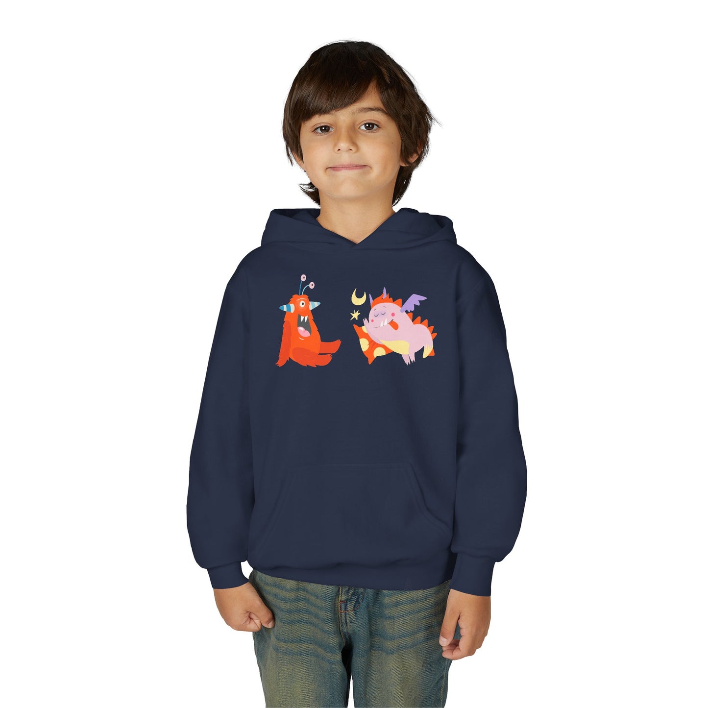 Youth Heavy Blend Hooded Sweatshirt -  Orange monsters