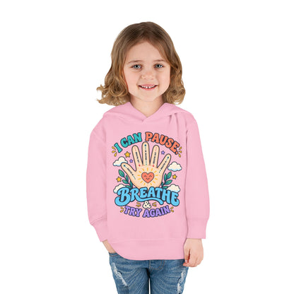 Toddler Hoodie — Pause, Breathe, Try Again Hand Guide