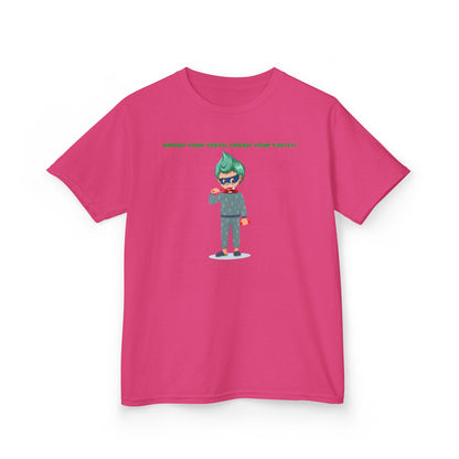 Kids Heavy Cotton™ Tee - Super kiddo brushing teeth - [[{"value":"Wonderwear Kid"}]]