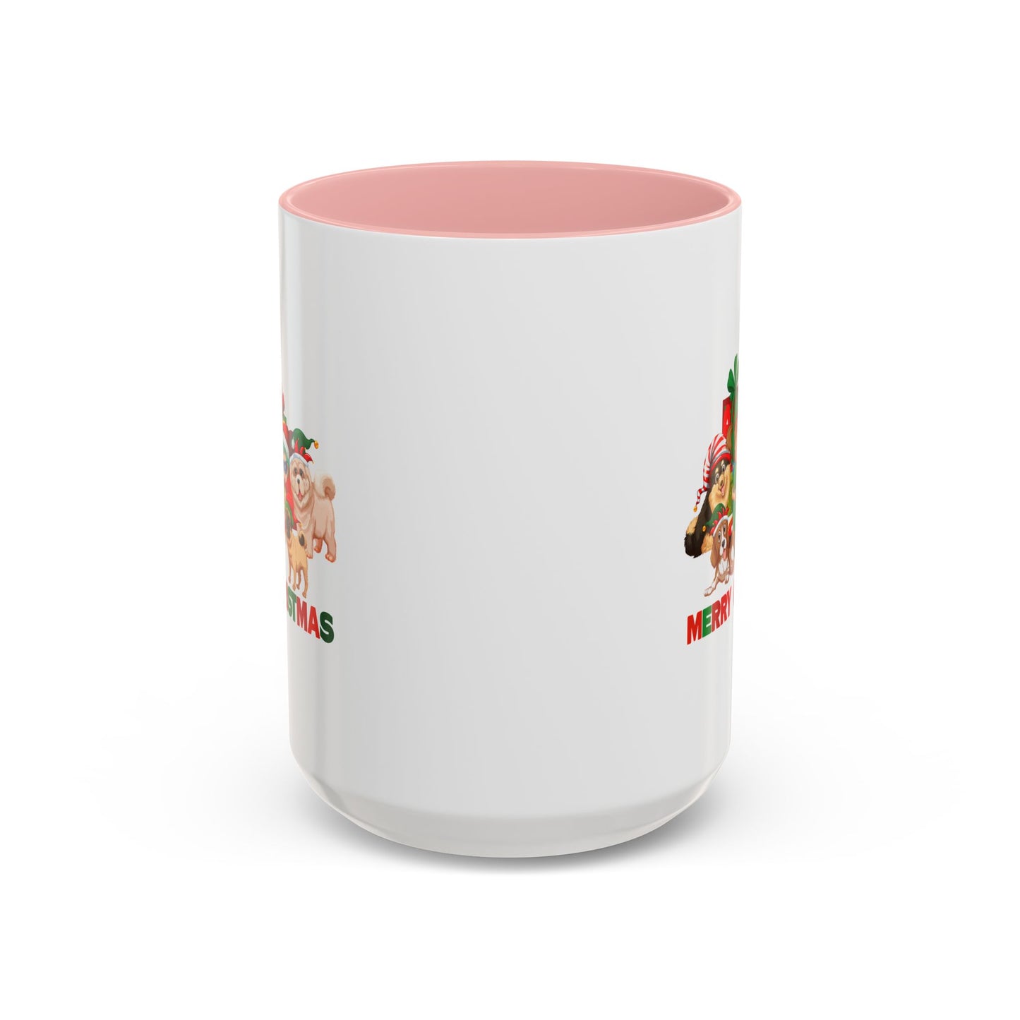 Accent Coffee Mug - Christmas with super kiddo pet friends with text