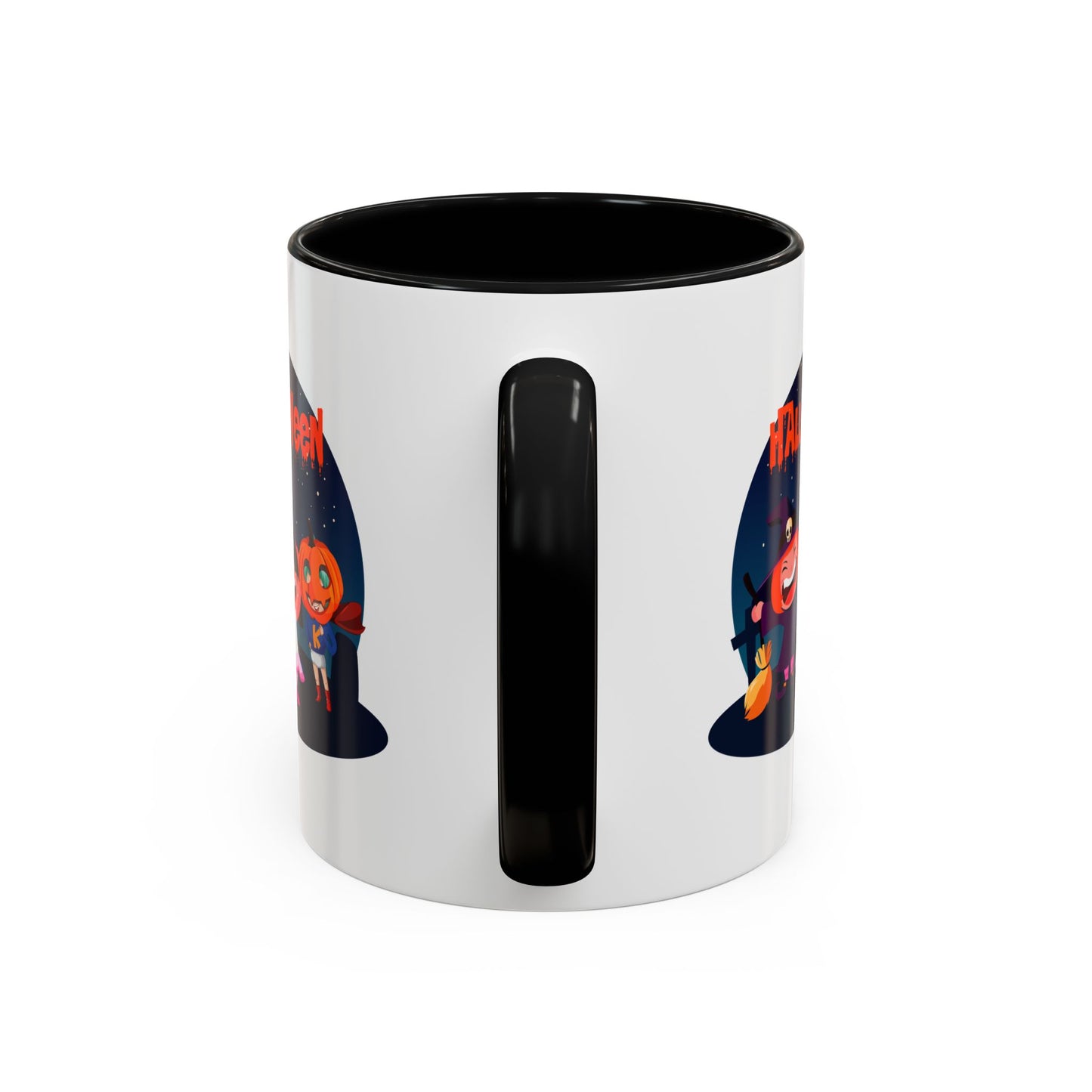 Accent Coffee Mug - Super kiddo wearing pumpkin