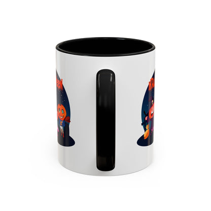 Accent Coffee Mug - Super kiddo wearing pumpkin - [[{"value":"Wonderwear Kid"}]]