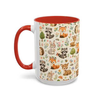 Accent Coffee Mug  (11/15 oz) - Whimsical Woodland Friends