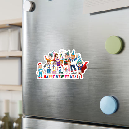 Christmas Kiss-Cut Vinyl Decals – Happy new year from super kiddo - [[{"value":"Wonderwear Kid"}]]