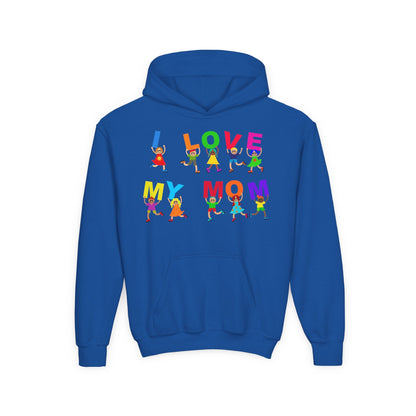 Youth Heavy Blend Hooded Sweatshirt - Kids - I love my mom Printify