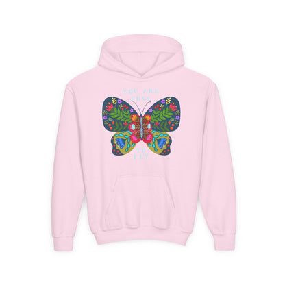 Youth Heavy Blend Hooded Sweatshirt - You are free to fly Printify