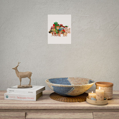 Rolled Posters - Christmas with super kiddo pet friends without text - [[{"value":"Wonderwear Kid"}]]