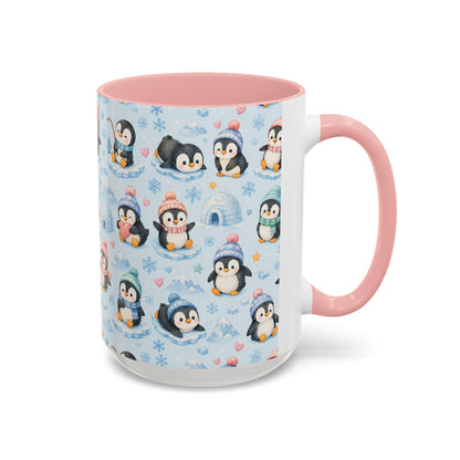 Accent Coffee Mug  (11/15 oz) - Penguin Winter Wonderland