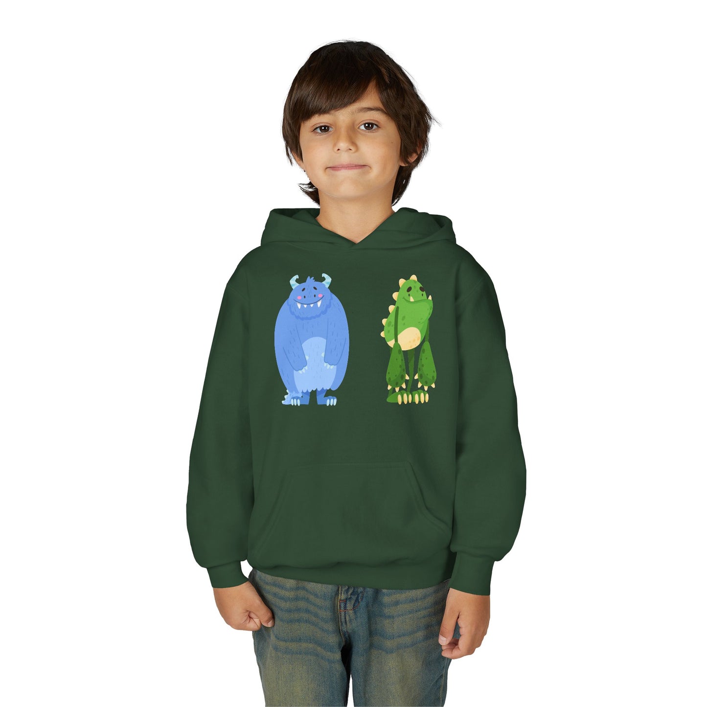 Youth Heavy Blend Hooded Sweatshirt - Cute monster