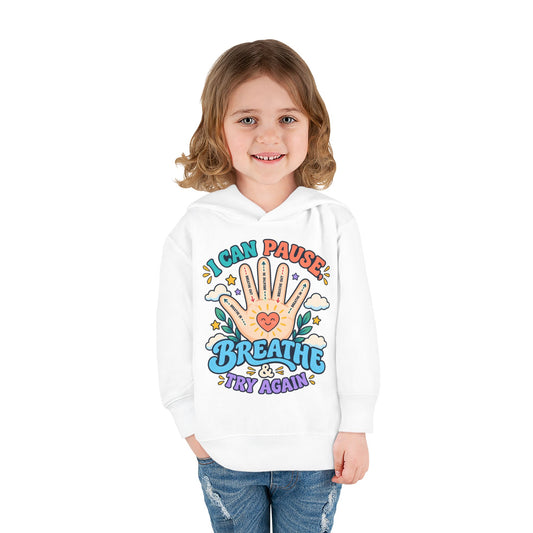 Toddler Hoodie — Pause, Breathe, Try Again Hand Guide