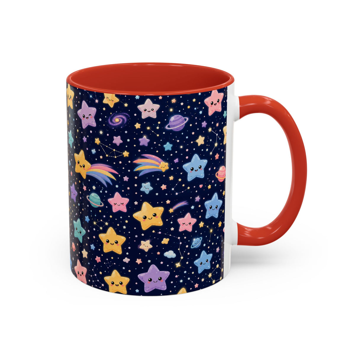 Accent Coffee Mug  (11/15 oz) - Kawaii Pastel Cosmic Night