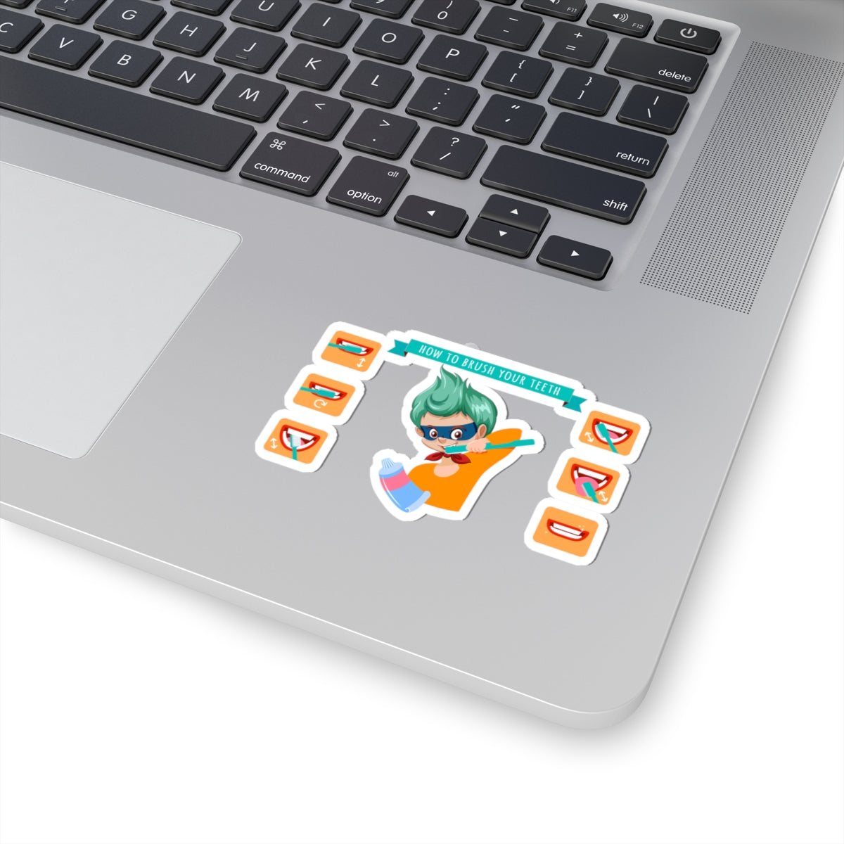 Kiss-Cut Stickers - Super kiddo how to brush teeth - [[{"value":"Wonderwear Kid"}]]