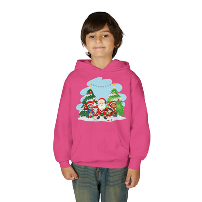 Youth Heavy Blend Hooded Sweatshirt - Super kiddo with santa claus - [[{"value":"Wonderwear Kid"}]]