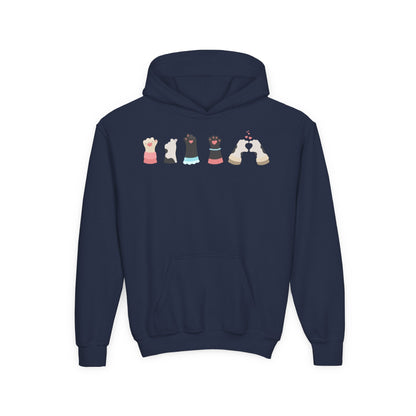 Youth Heavy Blend Hooded Sweatshirt - Paw Printify