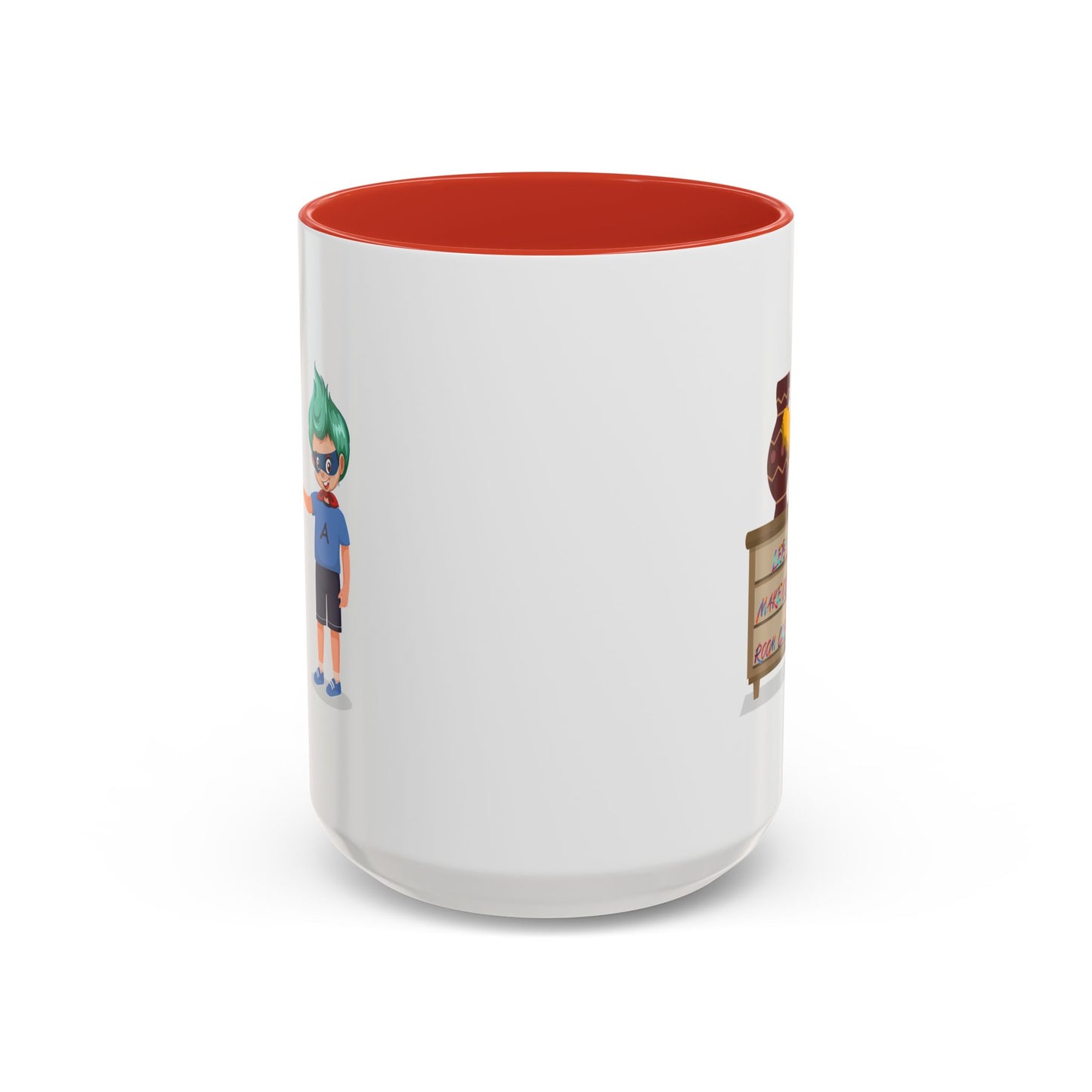 Accent Coffee Mug - Super kiddo cleaning a vase