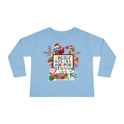 Toddler Long Sleeve Tee - Christmas alphabet with super kiddo - [[{"value":"Wonderwear Kid"}]]