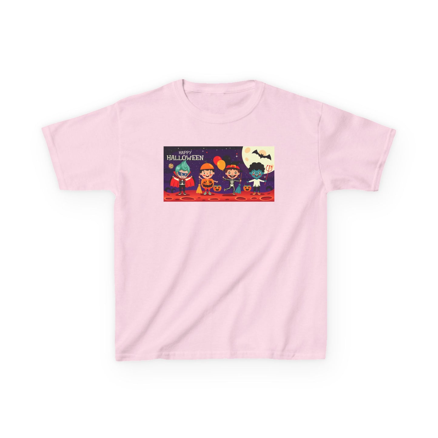 Kids Heavy Cotton™ Tee - Super kiddo with friends on holloween - [[{"value":"Wonderwear Kid"}]]