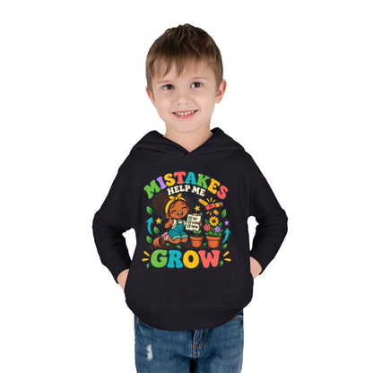 Toddler Hoodie — "Mistakes Help Me Grow" Cute Plant Pot Positive Growth Pullover