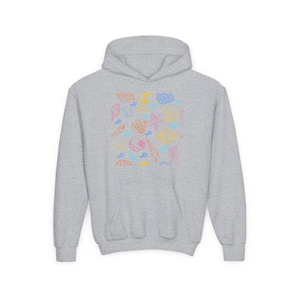 Youth Heavy Blend Hooded Sweatshirt - Sea creatures Printify